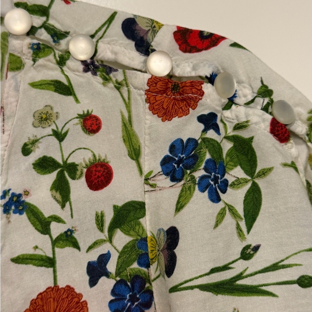 Anthropologie Maeve Fluttered Maya Strawberries Roses Floral Blouse - Picture 7 of 9